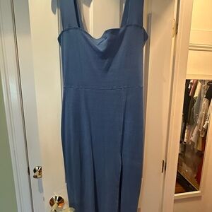 Reformation Strapless Blue Dress